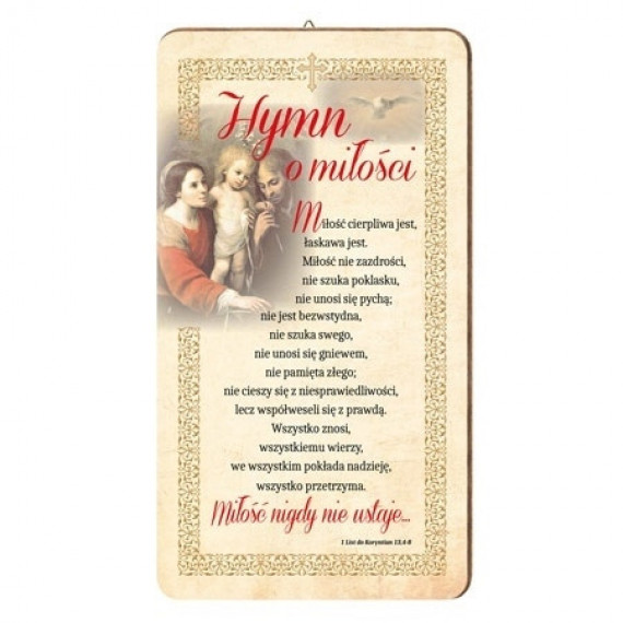 Hymn o miłości. Obrazek na drewnie