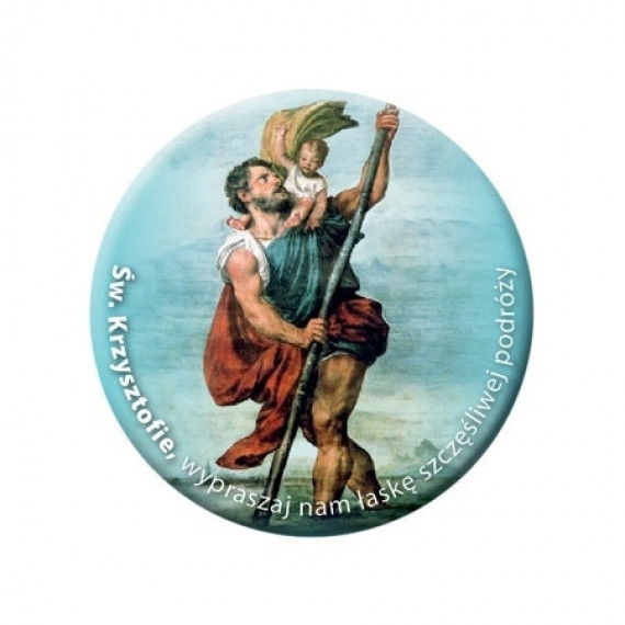 Naklejka samochodowa.  Święty Krzysztof