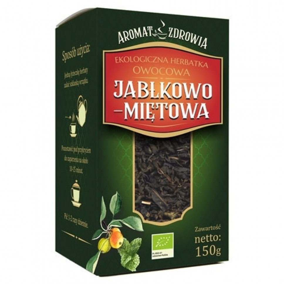 Ekologiczna herbatka jabłkowo-miętowa, 150 g