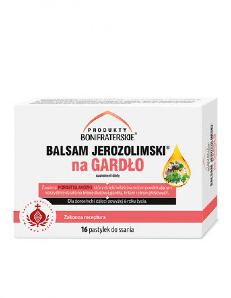 Balsam Jerozolimski na gardło. 16 pastylek do ssania