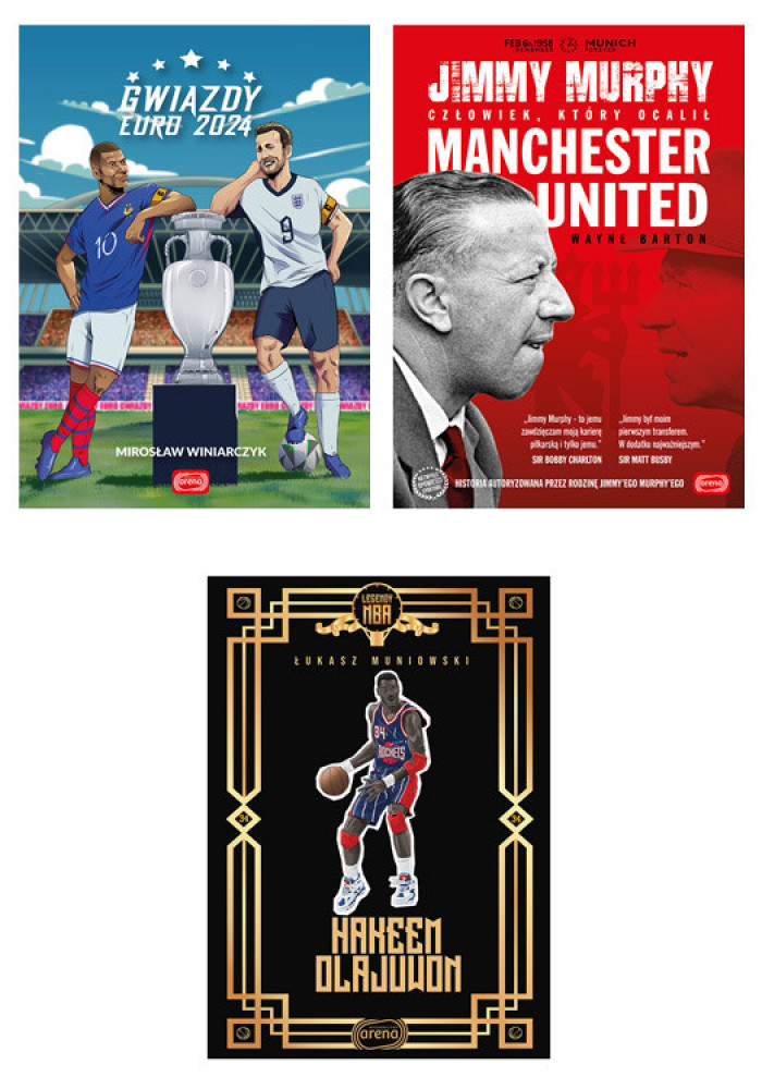Na sportowo - Hakeem Olajuwon + Gwiazdy Euro 2024 + Człowiek, który ocalił Manchester United - komplet 3 książek