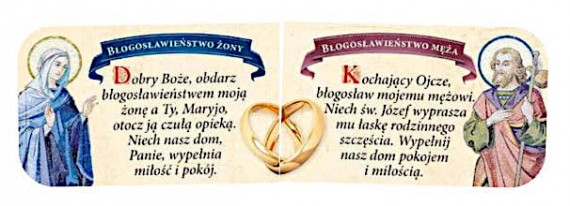 Drewniany magnes. Błogosławieństwo męża, błogosławieństwo żony : Świece. Medaliki. Breloki. Magnesy