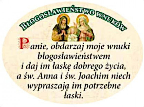 Drewniany magnes. Błogosławieństwo wnuków : Świece. Medaliki. Breloki. Magnesy