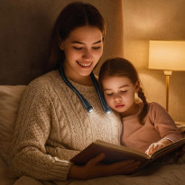 Lampka do czytania książek na szyję - latarka LED na akumulator, USB-C