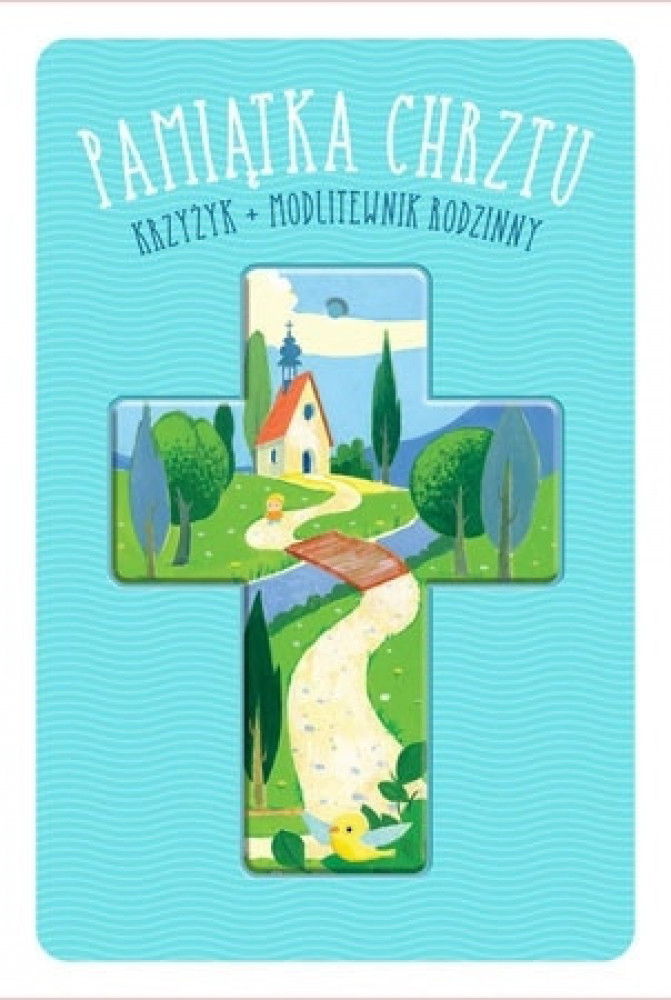Pamiątka Chrztu. Krzyżyk + modlitewnik rodzinny (w ozdobnym pudełku)