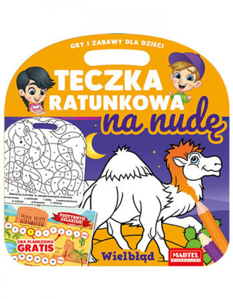 Wielbłąd z grą planszową. Teczka ratunkowa na nudę