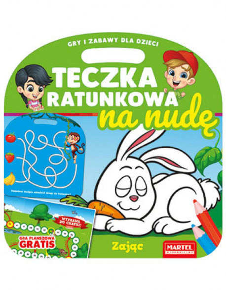 Zając z grą planszową. Teczka ratunkowa na nudę