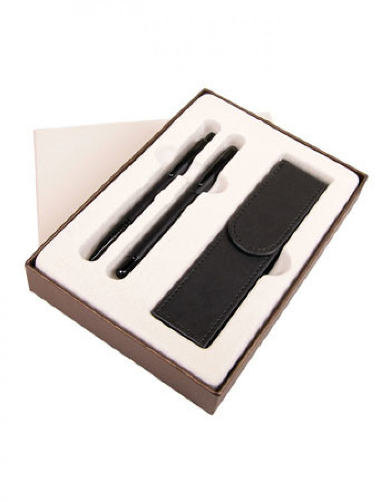 Komplet pióro + długopis Winner Black + etui (w dodatkowym pudełku)