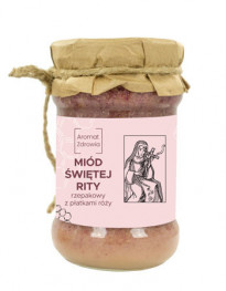 Miód Świętej Rity. Rzepakowy z płatkami róży, 400 g