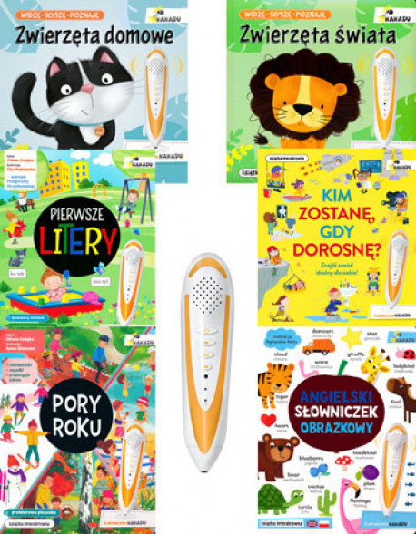 Pióro Kakadu + komplet książek interaktywnych
