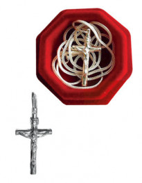 Srebrny krzyżyk z łańcuszkiem