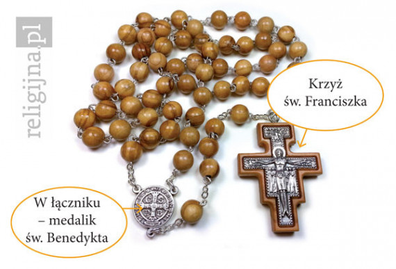 Różaniec z drzewa oliwnego w etui