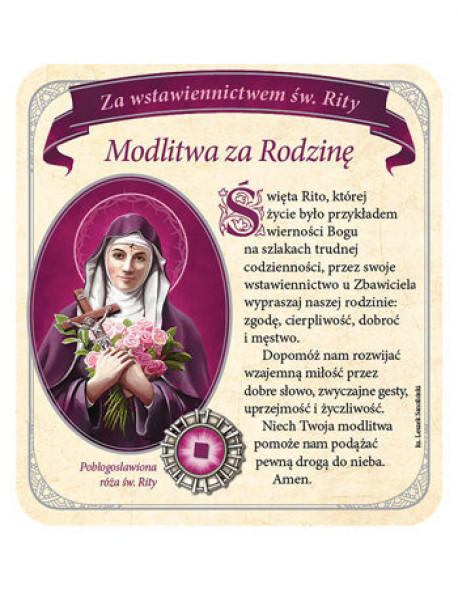 Modlitwa za Rodzinę za  wstawiennictwem św. Rity. Obrazek