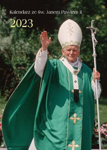 Kalendarz ze św. Janem Pawłem II 2023 (na spirali)