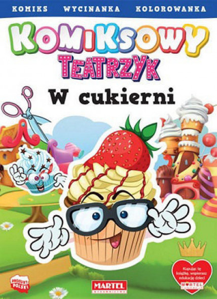 Komiksowy teatrzyk. W Cukierni. Komiks. Wycinanka. Kolorowanka