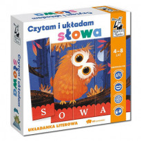 Czytam i układam słowa. Zestaw sowa. Układanka literowa