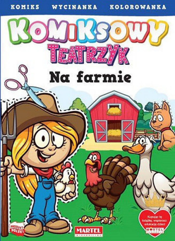 Komiksowy teatrzyk. Na farmie. Komiks. Wycinanka. Kolorowanka