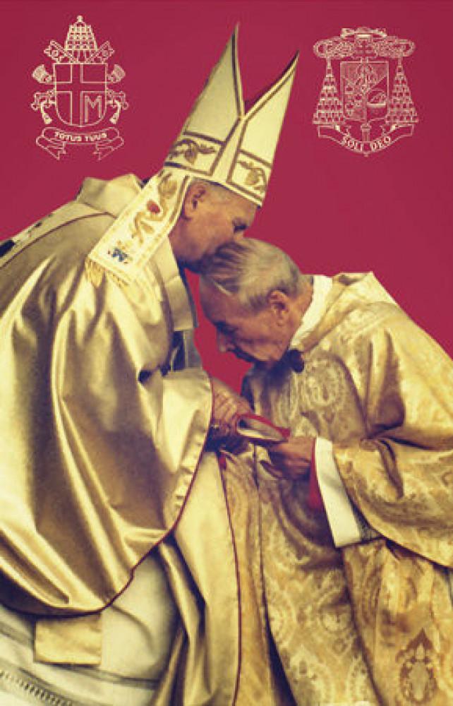 Jan Paweł II i Prymas. Obrazek na szybę