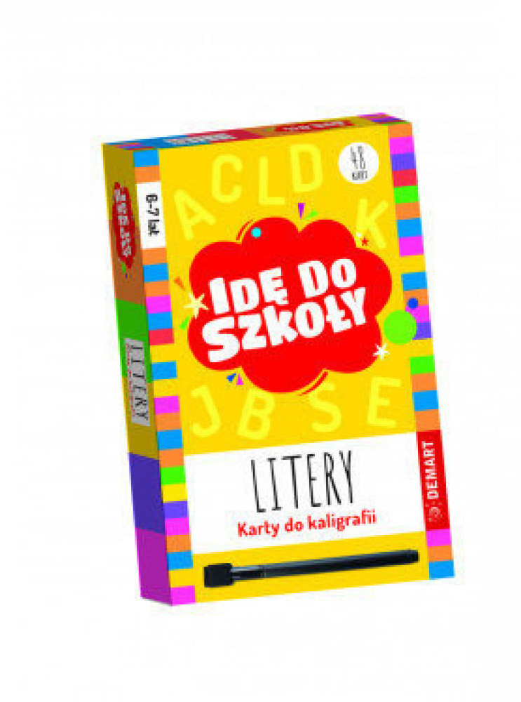 Litery. Karty do kaligrafii z pisakiem suchościeralnym