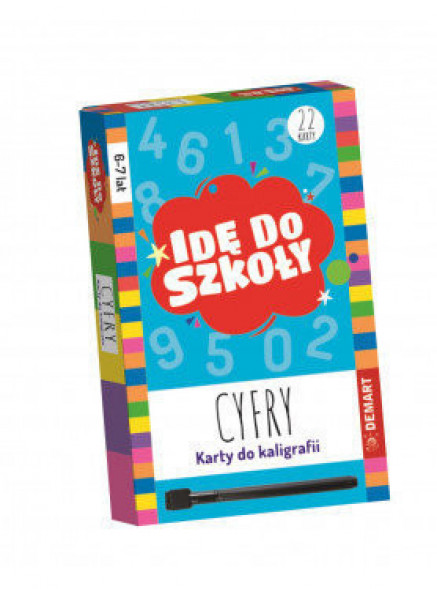 Cyfry. Karty do kaligrafii z pisakiem suchościeralnym