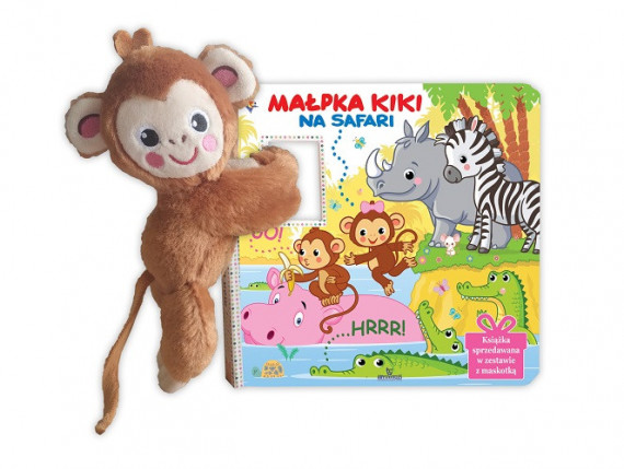 Małpka Kiki na safari. Książka + maskotka