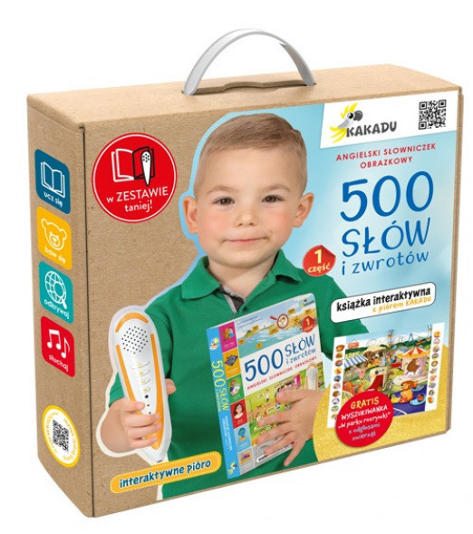 Komplet pióro KAKADU + książka 500 słów i zwrotów cz.1