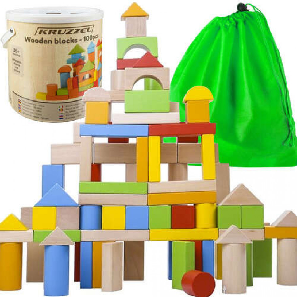 Klocki drewniane 100szt. : Gry i zabawy