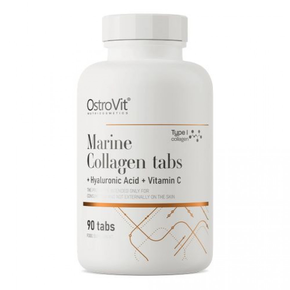 Kolagen Morski + Kwas Hialuronowy + Witamina C, 90 tabletek : Preparaty ziołowe