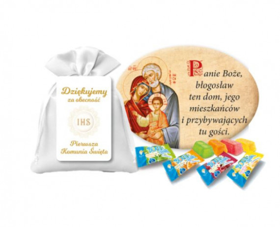 Upominek–podziękowanie dla gości pierwszokomunijnych : Świece. Medaliki. Breloki. Magnesy