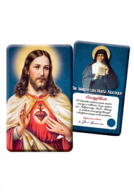 Karta Serce Pana Jezusa z relikwiami III stopnia św. Małgorzaty Alacoque : San Gabriele : Dewocjonalia