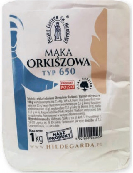 Mąka orkiszowa Hildegarda - typ 650 - 1kg : Artykuły spożywcze