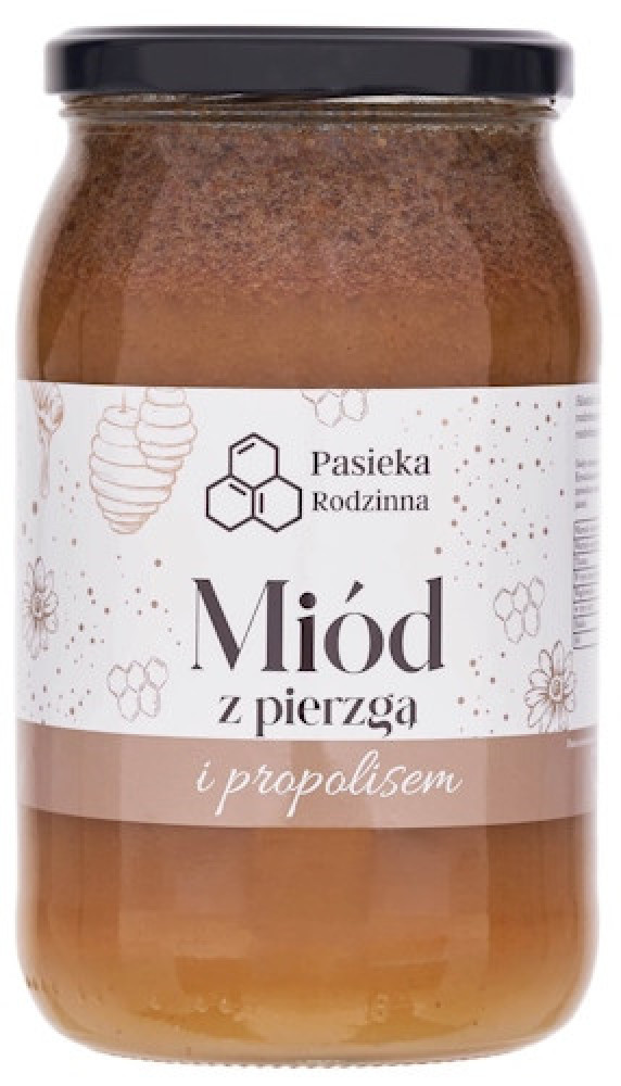 Miód z pierzga i propolisem 1150 g - Pasieka Rodzinna : Artykuły spożywcze