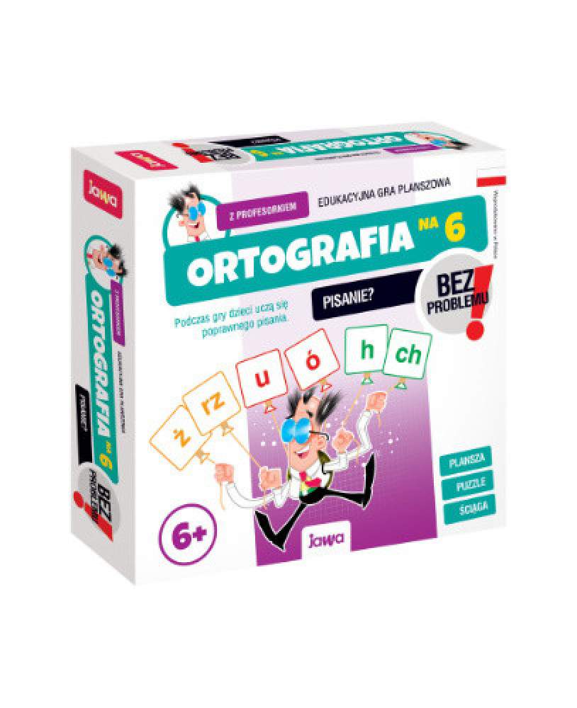 Ortografia na 6 z Profesorkiem. Edukacyjna gra planszowa - Jawa : Edukacja. Pomoce szkolne