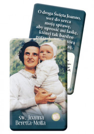 Karta św. Joanna Beretta-Molla z relikwiami III stopnia : Świece. Medaliki. Breloki. Magnesy