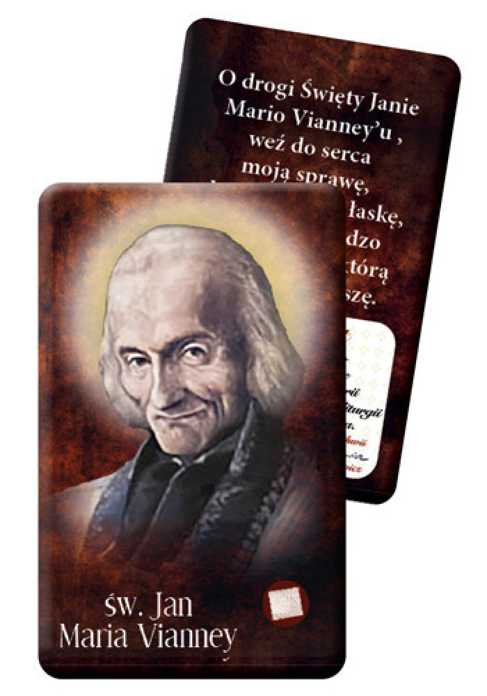 Karta św. Jan Maria Vianney z relikwiami III stopnia : Dewocjonalia