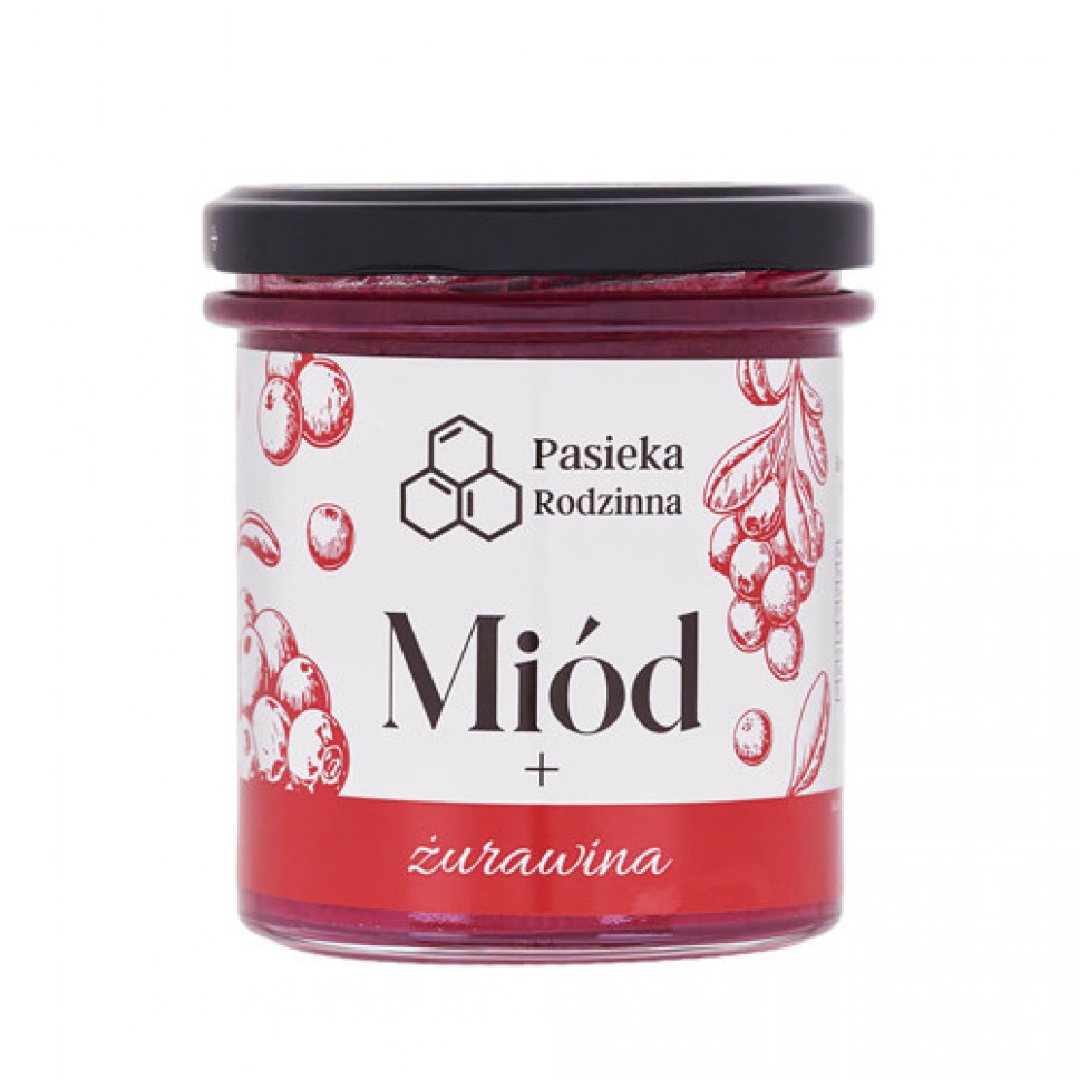 Miód z żurawiną, 410 g - Pasieka Rodzinna
