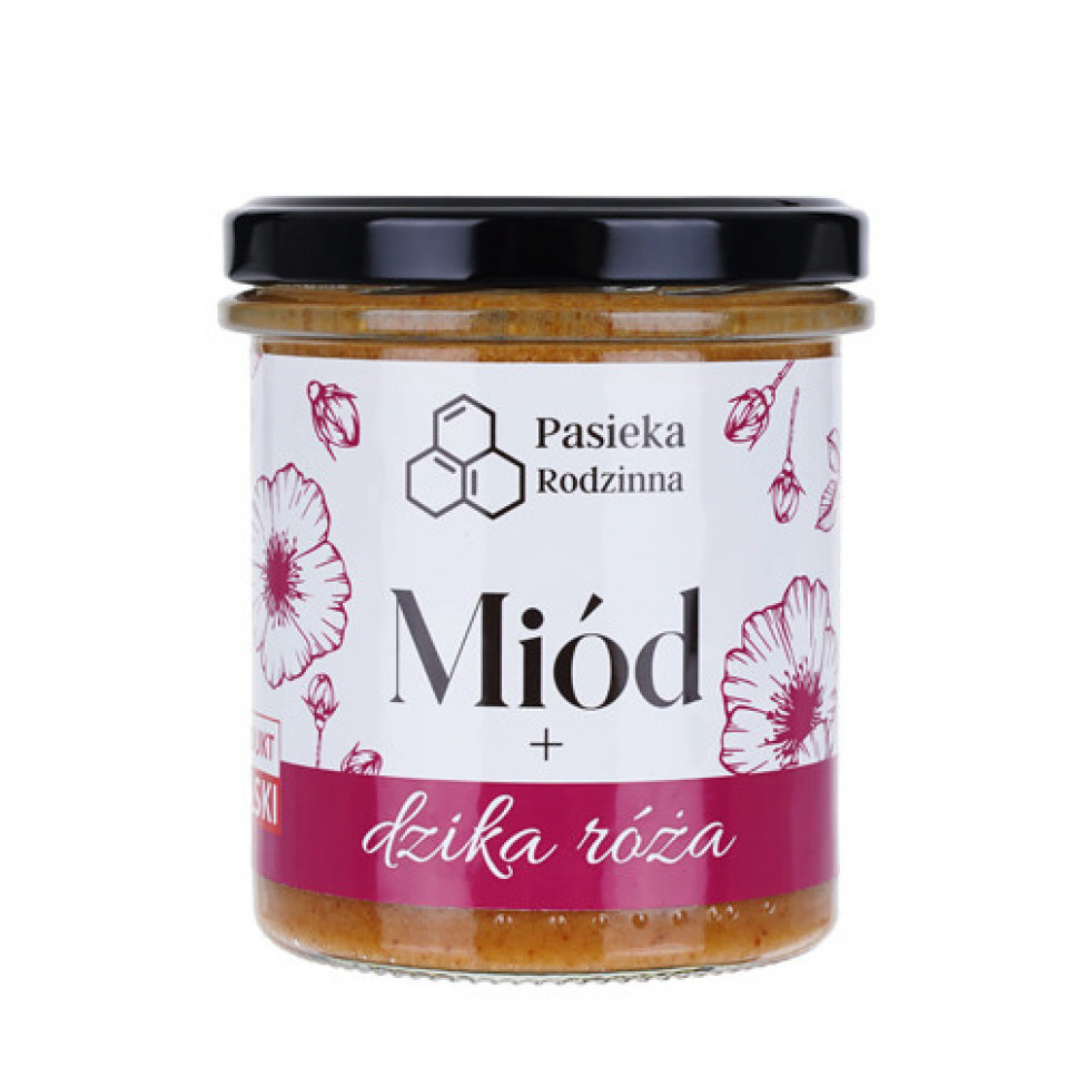 Miód z dziką różą, 410g - Pasieka Rodzinna