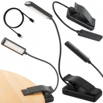Lampka nocna z klipsem LED, do czytania książek na USB - Verk Group