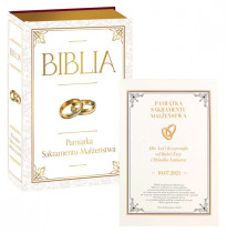 Biblia. Pismo Święte Pamiątka Sakramentu Małżeństwa z dedykacją - bp Kazimierz Romaniuk
