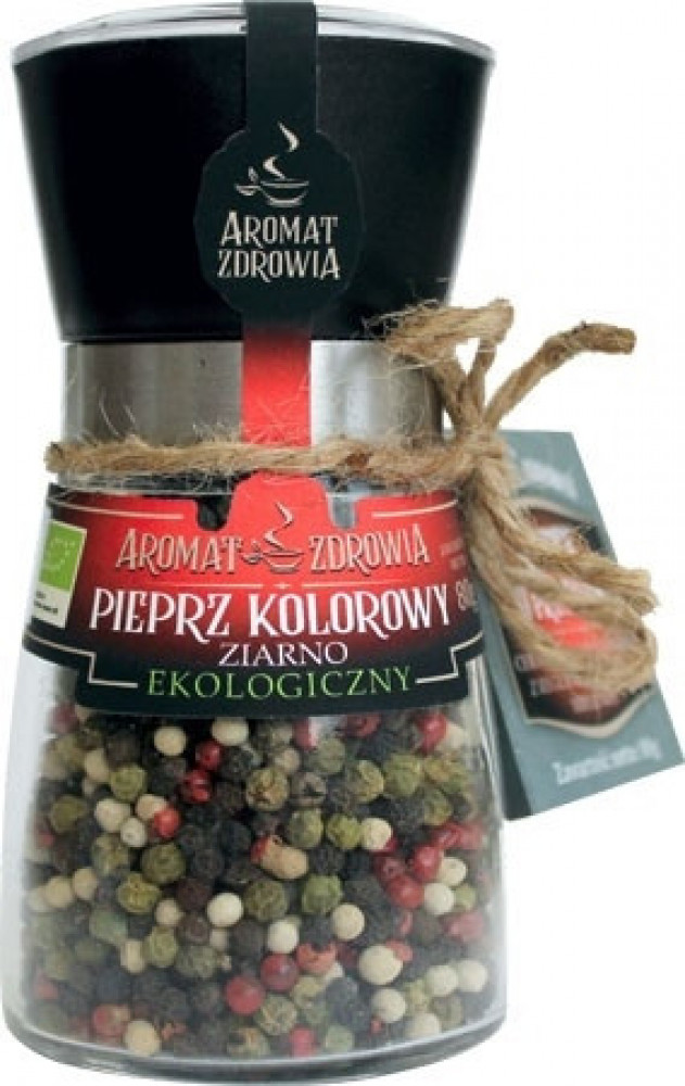 Pieprz kolorowy ekologiczny ziarno (w młynku) 80g
