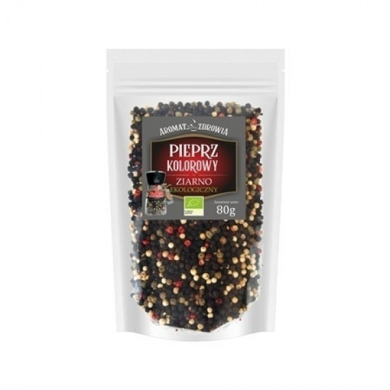 Pieprz kolorowy, ekologiczny, ziarno - uzupełnienie, 80 g