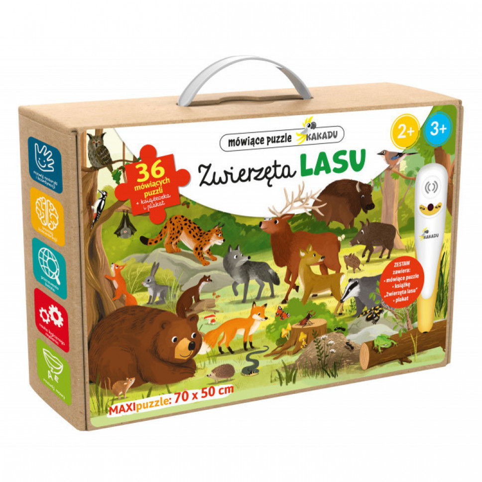 Zwierzęta lasu. Puzzle interaktywne KAKADU