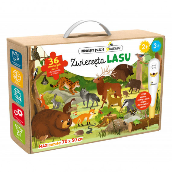 Zwierzęta lasu. Puzzle interaktywne KAKADU
