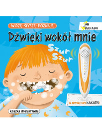 Pióro KAKADU + książki interaktywne - Widzę, słyszę, poznaję. Dźwięki wokół mnie i Zwierzęta świata - Jupi Jo!