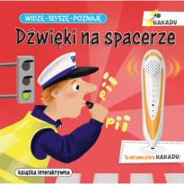 Pióro KAKADU + książka interaktywna Widzę, słyszę, poznaję. Dźwięki na spacerze i Zwierzęta domowe - Jupi Jo!