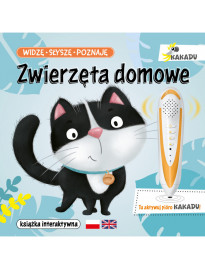 Pióro KAKADU + książka interaktywna Widzę, słyszę, poznaję. Dźwięki na spacerze i Zwierzęta domowe - Jupi Jo!