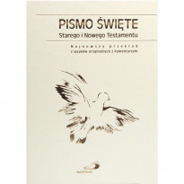 Pismo Święte Stary i Nowy Testament kolor biały, złocona okłada z paginatorami