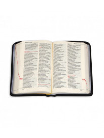 Biblia "z rybką" - oprawa czarna, z suwakiem, z kolorową wkładką