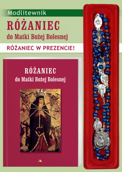 Różaniec do Matki Bożej Bolesnej. Modlitewnik + różaniec w kolorze niebieskim